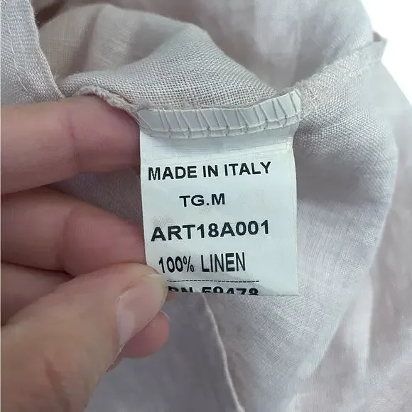 Francesca Bettini 100% Italian Linen Double Layer Bell sleeve Dress Medium NWT - Picture 12 of 12